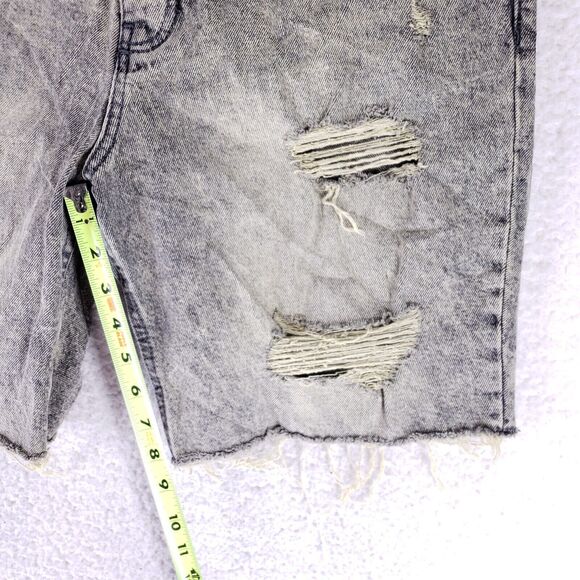 Denim Co Jean Shorts Denim Cotton Mens SZ 34 Blue Yellow VTG 90s Button Fly Y2K - Picture 4 of 12